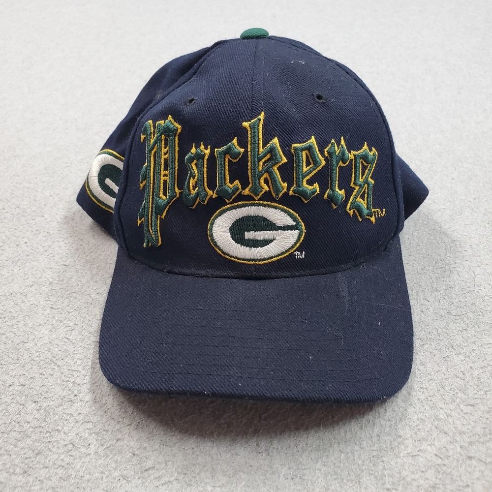 Green Bay Packers Men Baseball Cap ONE SIZE Navy NFL Curved Snapback READ